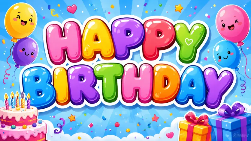 Happy Birthday in Bubble