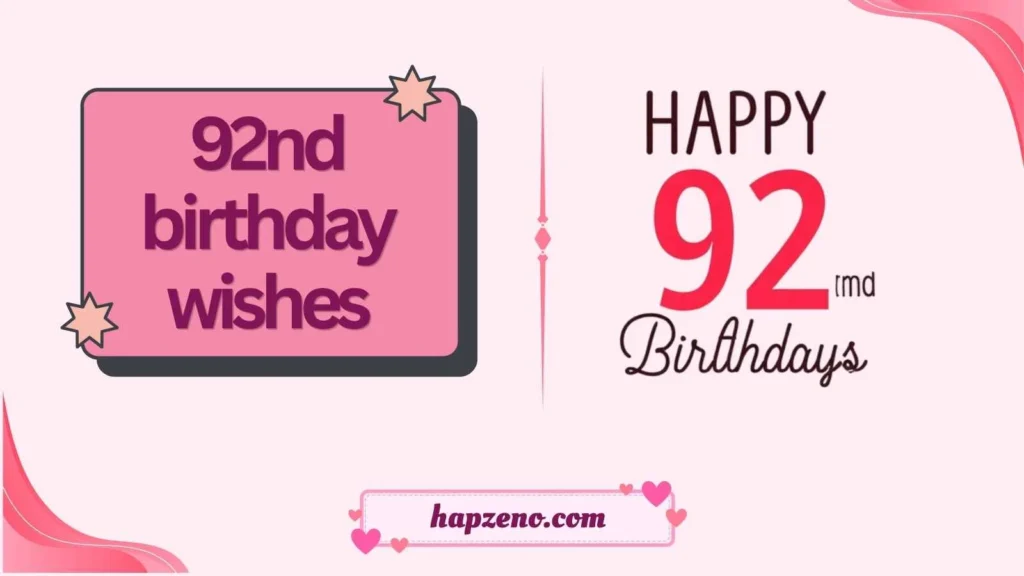 92nd birthday wishes
