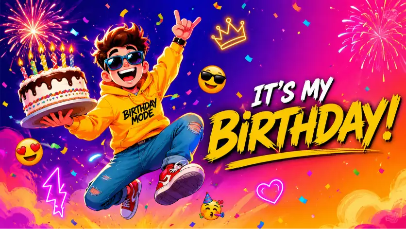 Birthday Caption With Energy