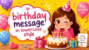 birthday message in lowercase style