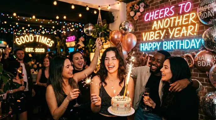 birthday message with vibey tone