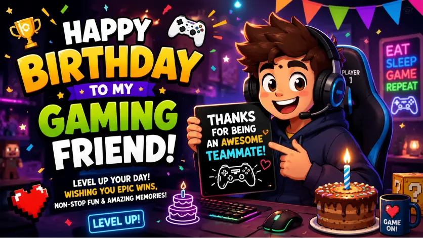 birthday text for gaming friend
