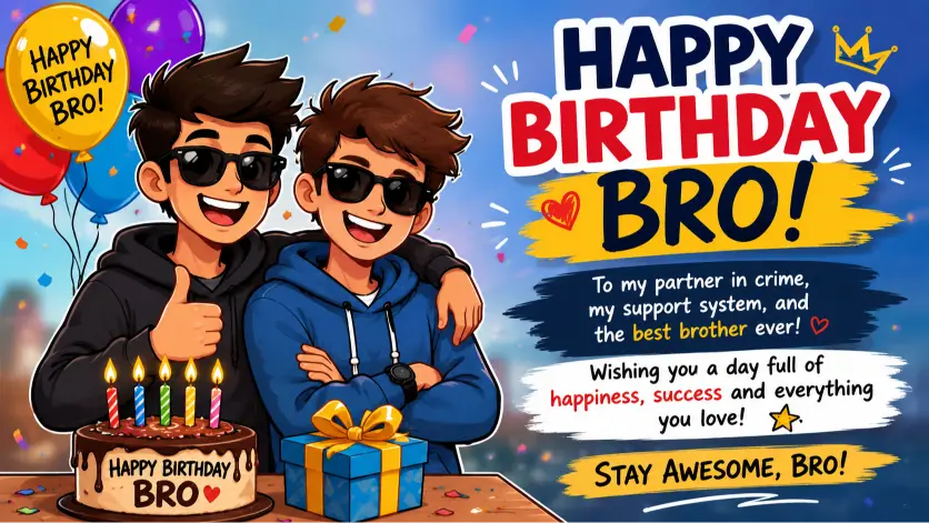 cool birthday message for bro