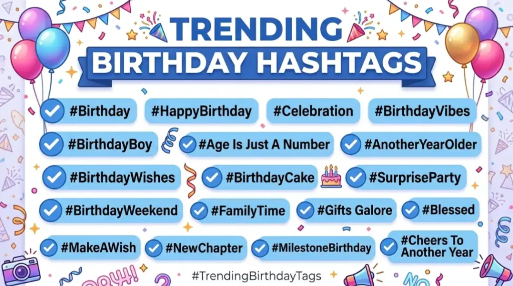 Trending Birthday Hashtags Caption