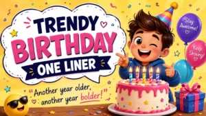 trendy birthday one liner